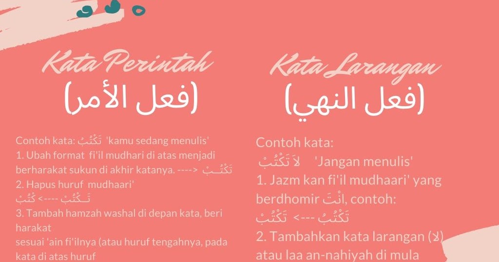 Kata Perintah فعل الأمر Dan Kata Larangan فعل النهي Dalam Bahasa Arab Arabunaa Belajar Bahasa Arab Online