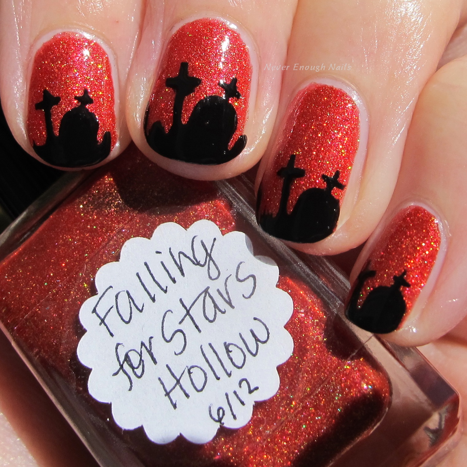 Never Enough Nails Happy Halloween Graveyard Nails