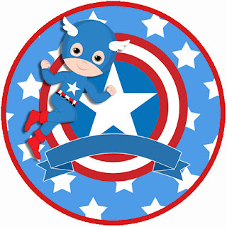 Captain America Baby: Free Printable Cupcake Toppers and Wrappers.
