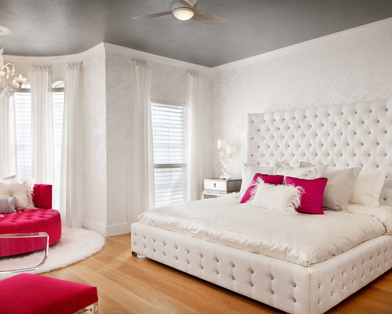 use-white-wall-color-and-grey-painted-ceiling-for-teenage-girl-bedroom-paint-ideas-for-contemporary-bedroom-with-white-bed-and-red-seating-and-girls-room-ceiling-fan