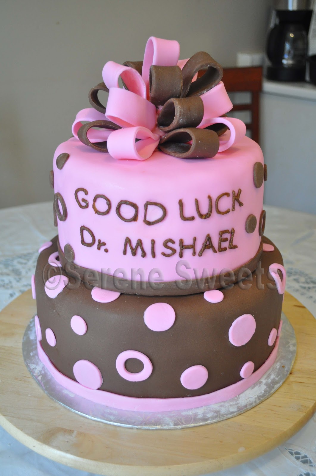 Serene Sweets Office Farewell Cake Pink And Brown serene-sweets-office-farewell-cake-pink-and-brown