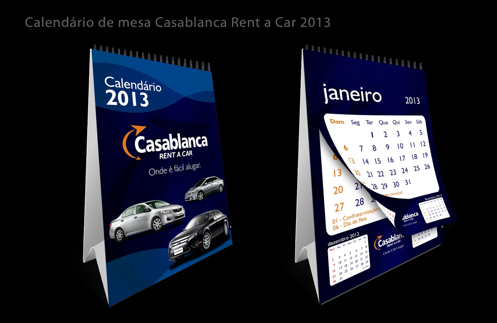 Maxwel Tenório DESIGN GRÁFICO Calendário Casablanca Rent a Car