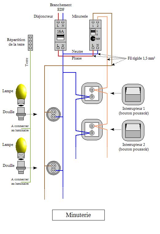 Schéma électrique d un Minuterie a 3 fils schema electrique
