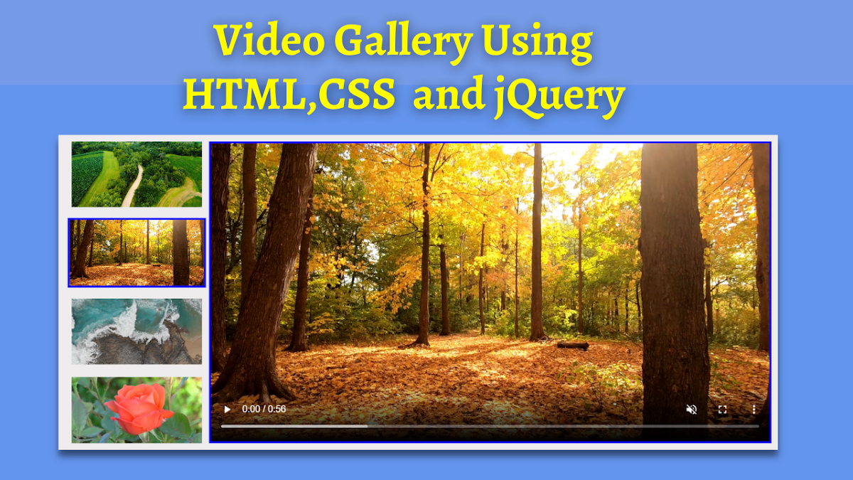 How to Make Video Gallery Using HTML, CSS and jQuery || Coding Power
