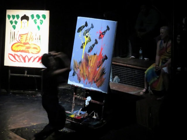 Live artwork painted during a Phare Circus performance in Siem Reap Cambodia