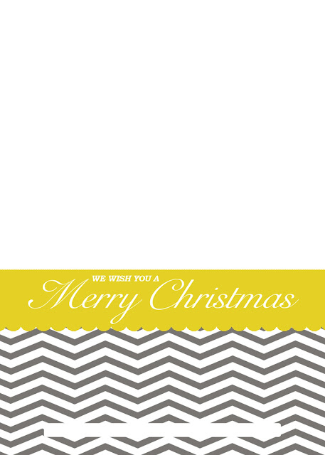 Free printable chevron Christmas card download