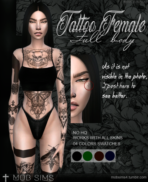 Sims Cc S The Best Tattoo Female Full Body By Mob Sims