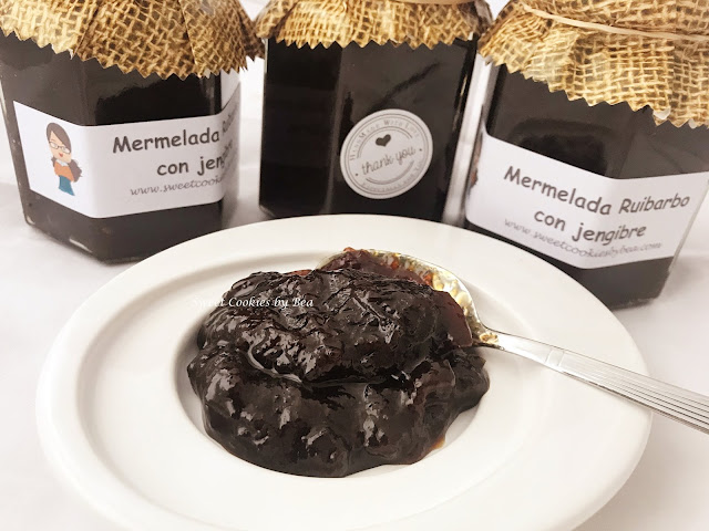 Mermelada de ruibarbo con un toque de jengibre en Crock Pot