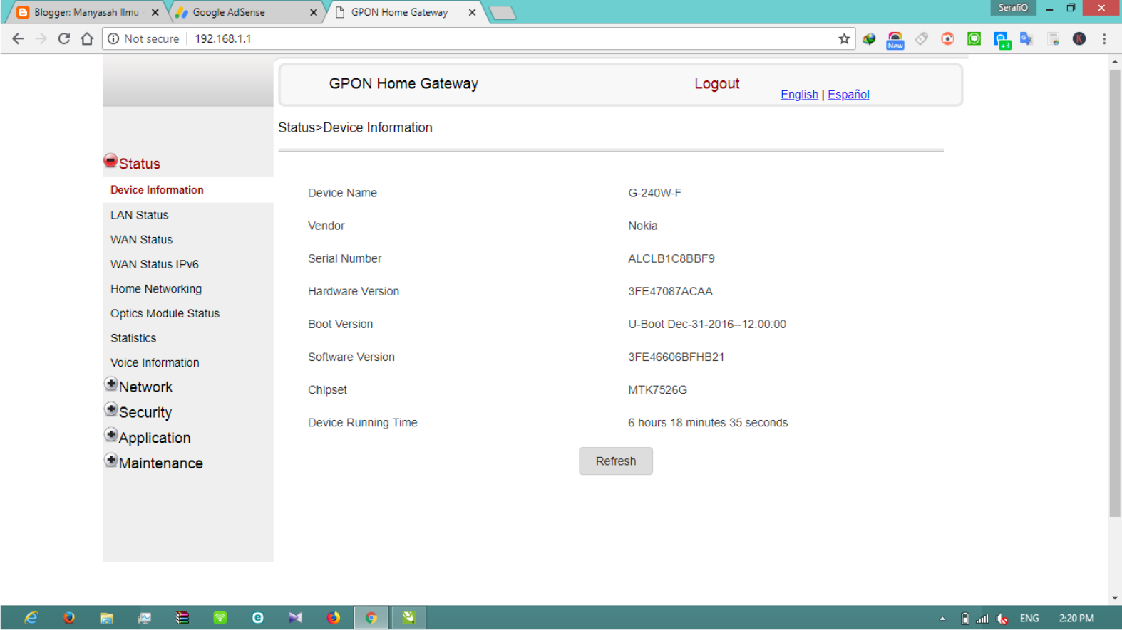 Cara Mengganti Password Wifi Indihome GPon Home Gateway Manyasah Ilmu