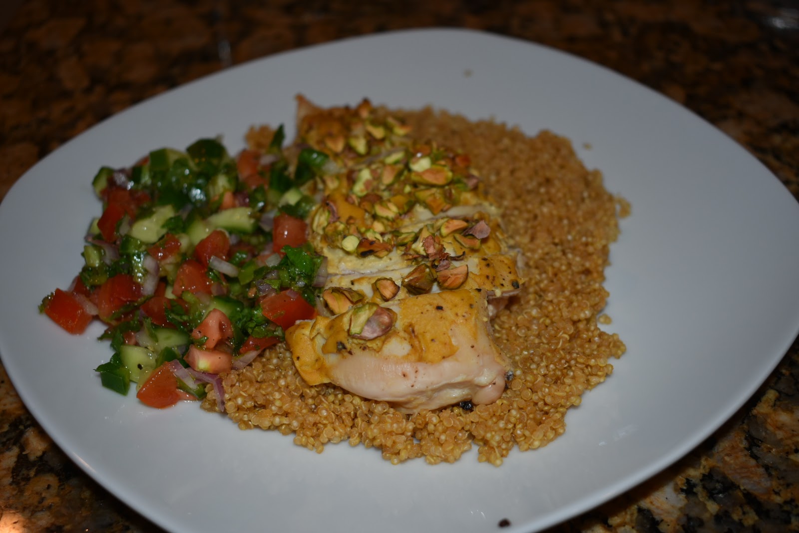 Nick and Alona Kitchen HelloFresh Pistachio Crusted Chicken over