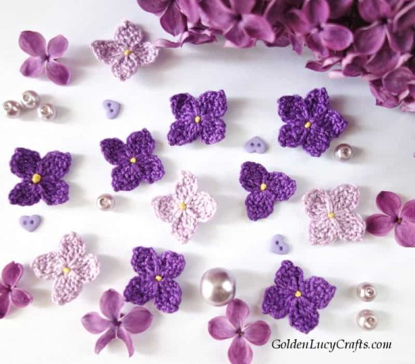 Ergahandmade Crochet Lilac Flower + Free Pattern