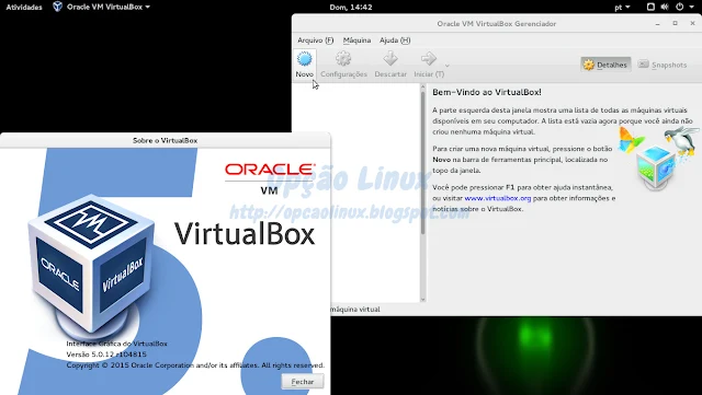 Oracle VirtualBox executando no openSUSE Leap