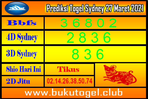 Prediksi Togel Sydney 27 Maret 2021