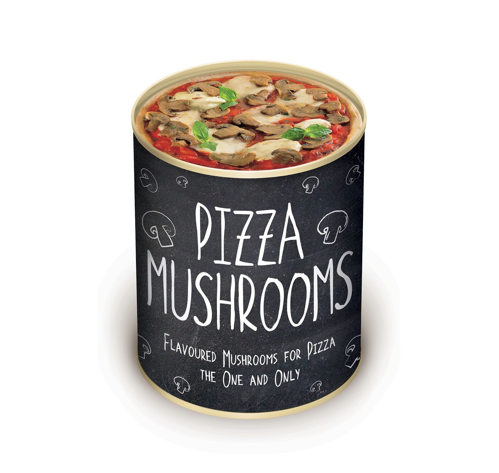 Pizza Mushrooms (Concept) on Packaging of the World Creative Package