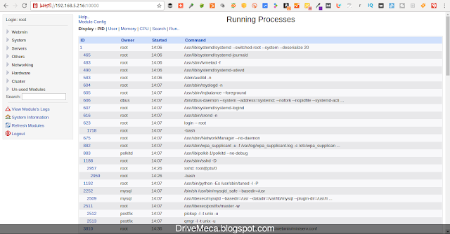 DriveMeca instalando Webmin en Linux Centos paso a paso