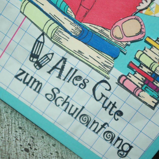 [DIY] Grußkarte für den Schulanfang Lesendes Mädchen #2
