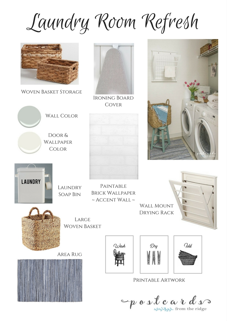 Laundry Room Makeover Progress plus Free Printables - Postcards from ...