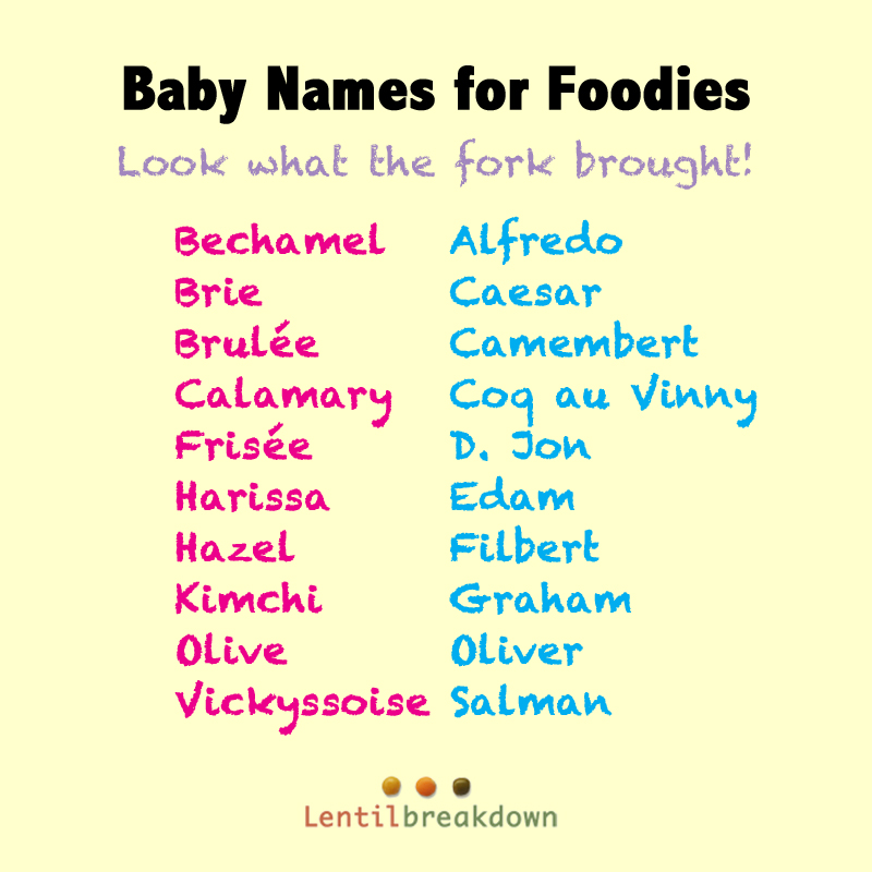 Lentil Breakdown: Baby Names for Foodies