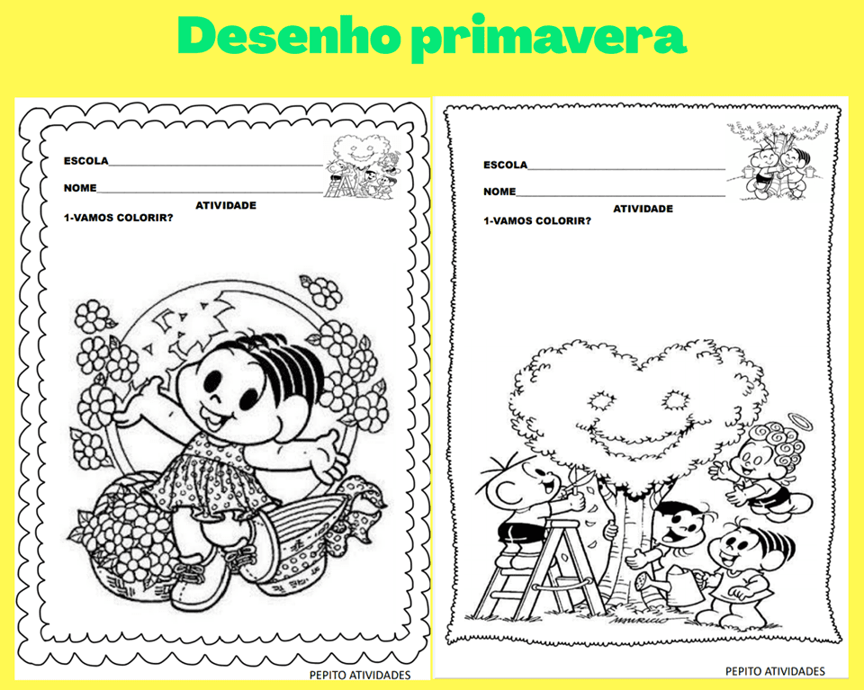 Desenhos para colorir: Desenhos da Monica para colorir, tema Páscoa