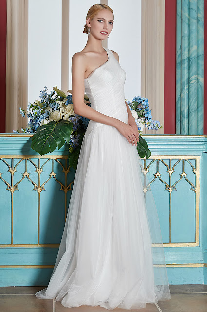 Newest White One Shoulder Wedding Party Dress