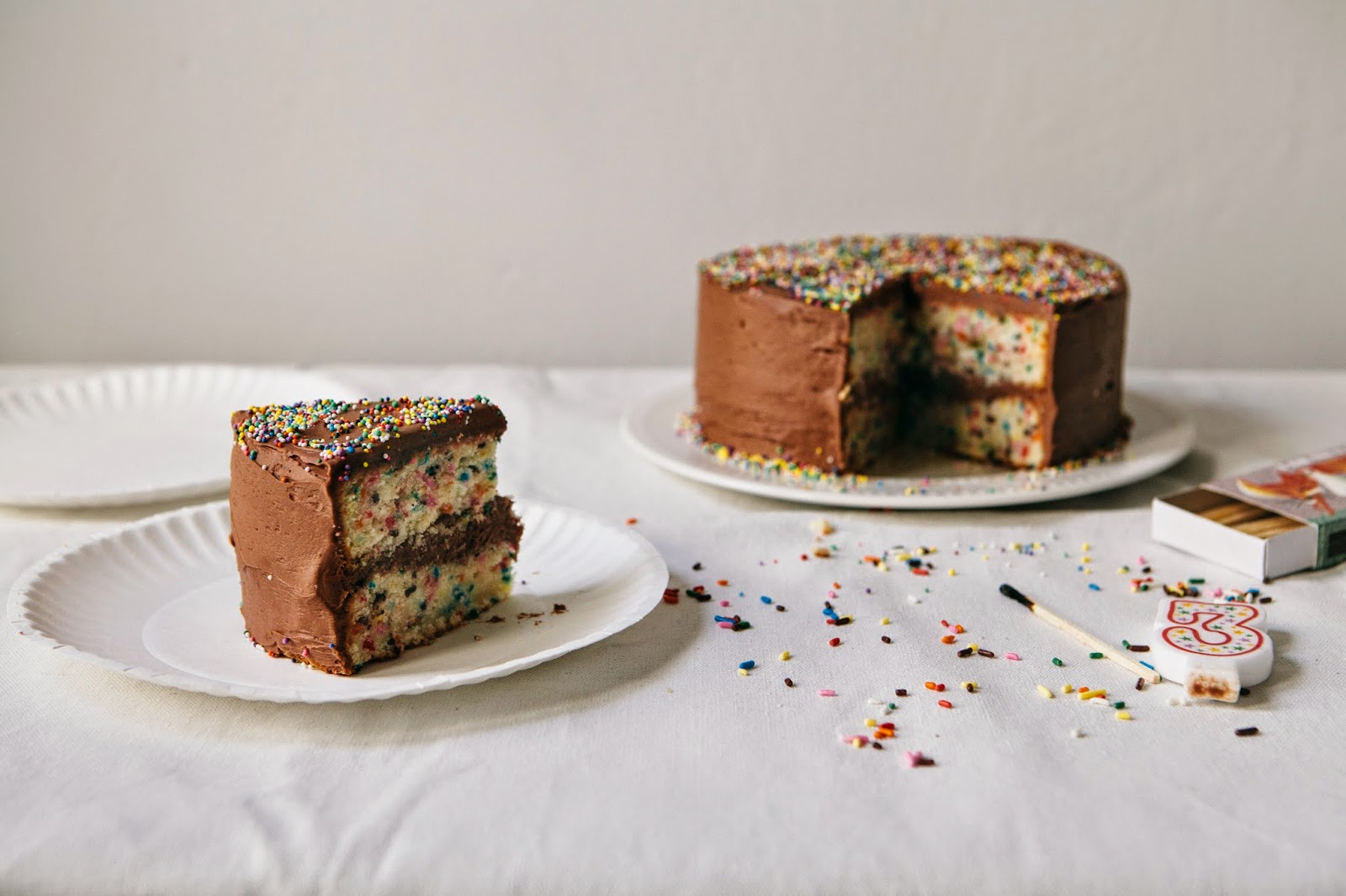 Homemade Funfetti Cake with THE Chocolate Frosting hummingbird high a desserts and baking blog