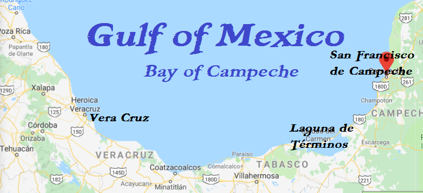 Bay Of Campeche Mexico Map B.c. Brooks: A Writer's Hiding Place: August 2019