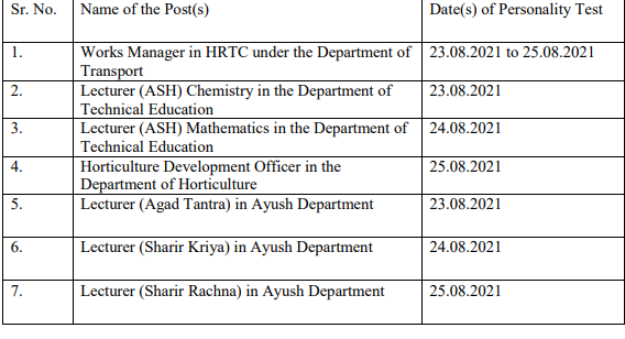 HPPSC Shimla Exam Dates 2021 HPPSC Shimla Exam Dates 2021