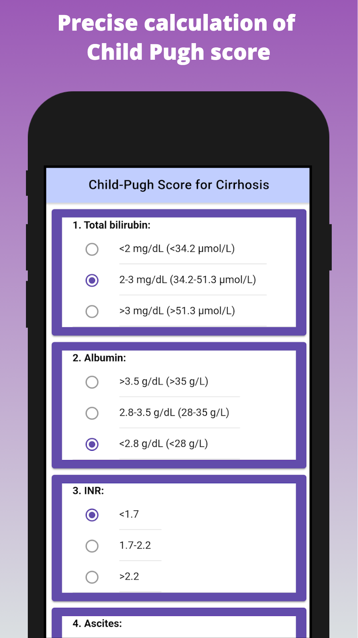 Child Pugh Score Calculator Liver Disease Imedical Apps
