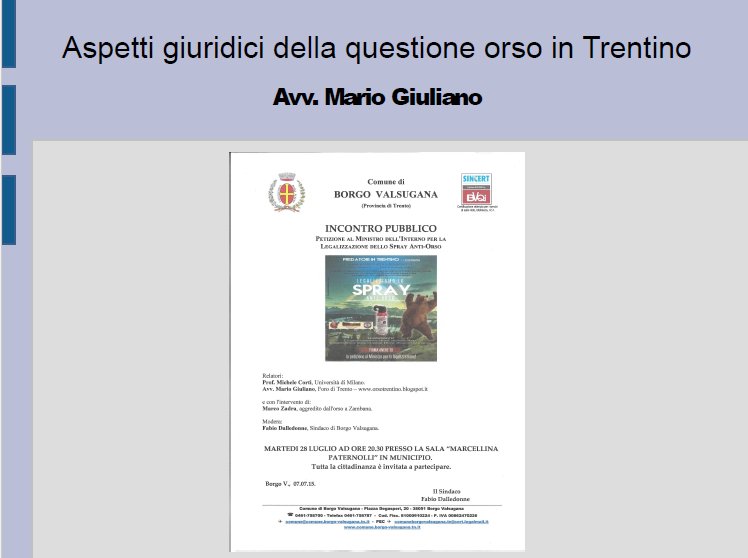 Presentazione dell'avv. Mario Giuliano a Borgo Valsugana (28-07-2015)