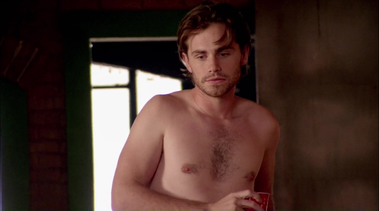 Rider Strong and Corey Large shirtless in The Penthouse.