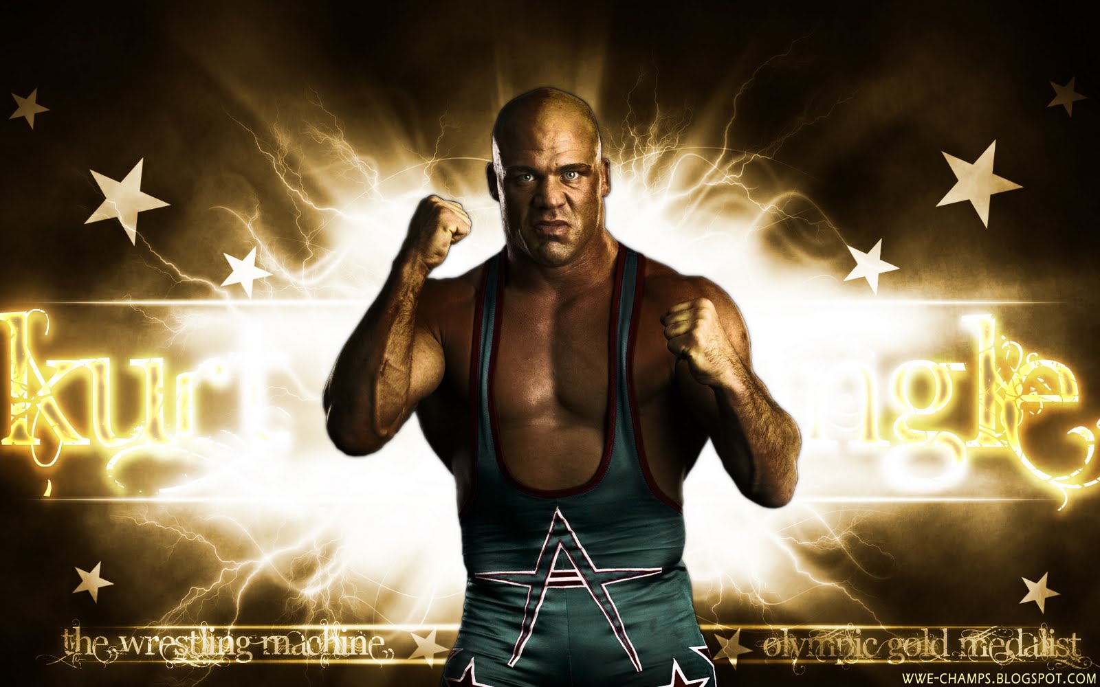 WWE CHAMPS 'THE WRESTLING MACHINE' KURT ANGLE