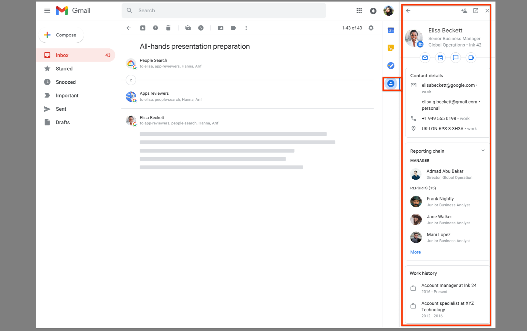 Google adds the contacts icon to the Gmail’s sidebar for workspace and