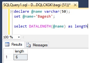 Microsoft Business Intelligence: DATALENGTH () function in sql server