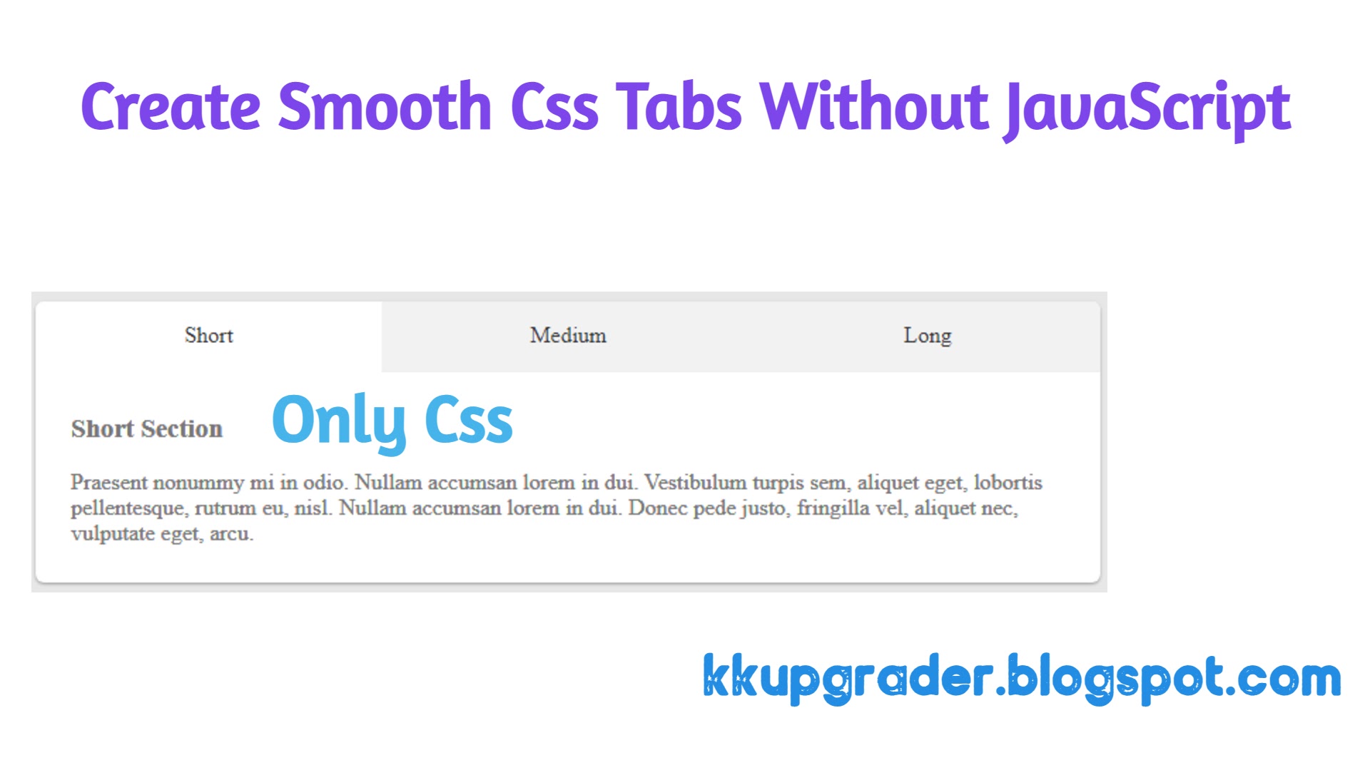 How To Create Smooth Css Tabs Without JavaScript