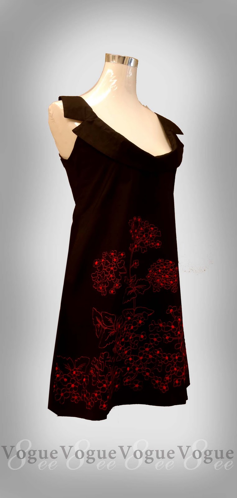 Vogue8ee Cherry Blossom Embroidered Dress