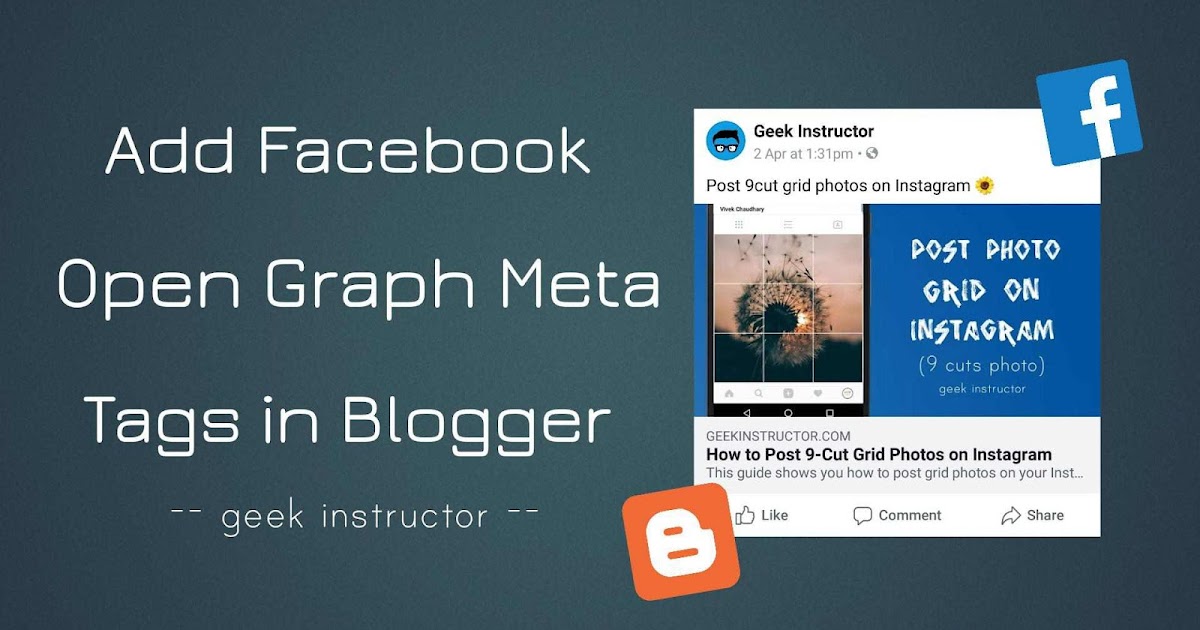 How to Add Facebook Open Graph Meta Tags in Blogger