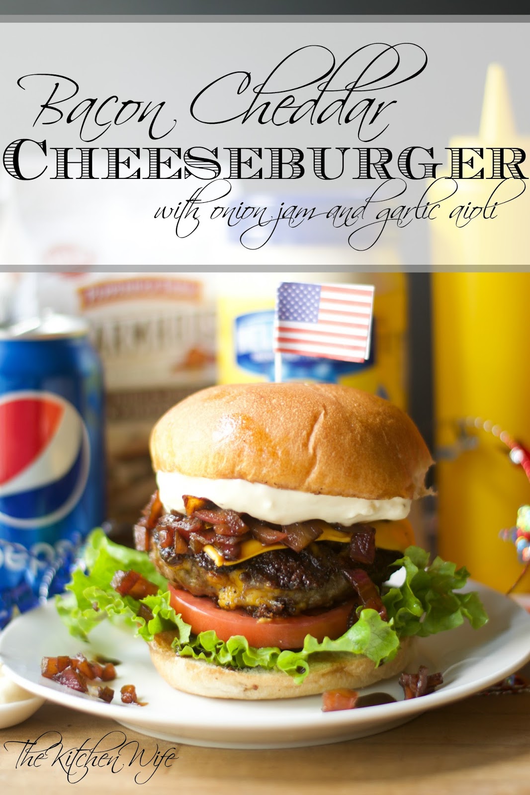 Bacon Cheddar Cheeseburger with Onion Jam and Garlic Aioli Recipe The