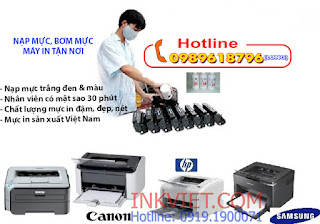 Nạp mực máy in Canon, HP, Brother, Samsung, Xerox, Ricoh, Epson chất lượng cao tận nơi thành phố hồ