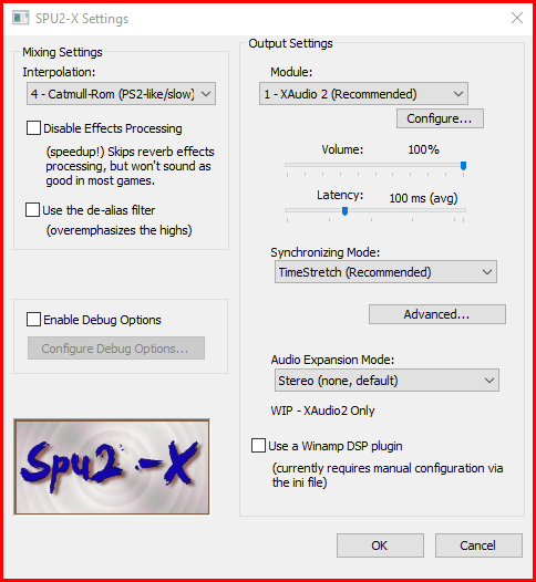 Audio settings