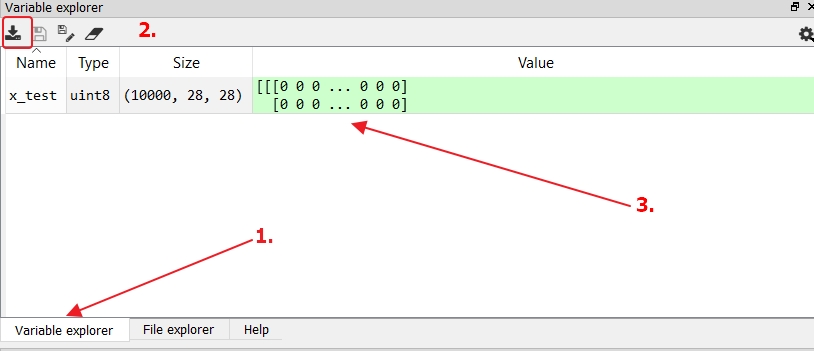 Open *.npy- Numpy file easy to read mode