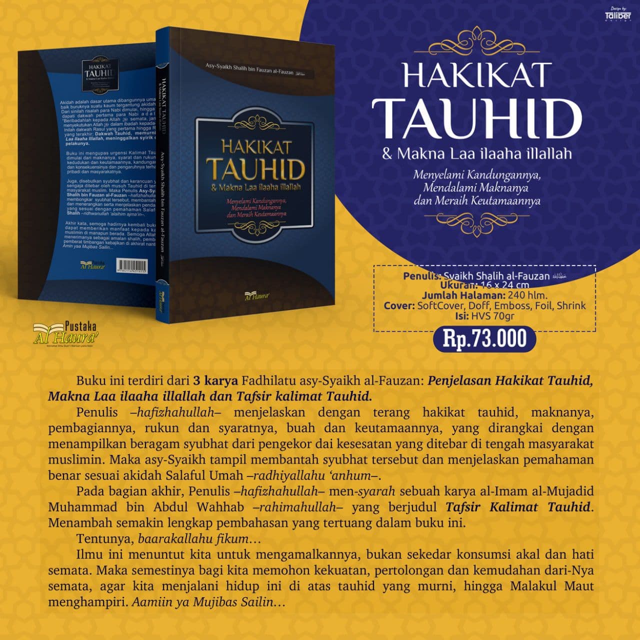 Buku Hakikat Tauhid dan Makna Laa Ilaaha Illallah Pustaka Al Haura