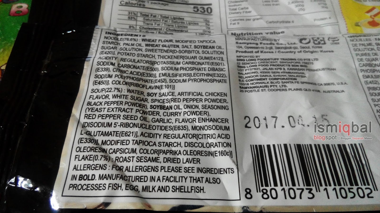 REVIEW Ramen Samyang Korea Pedas Halal Ismiqbal An