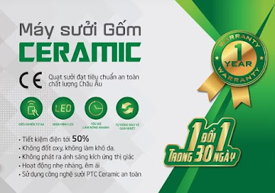 Ưu điểm nổi bật của máy sưởi gốm Erito HCB131R-NV