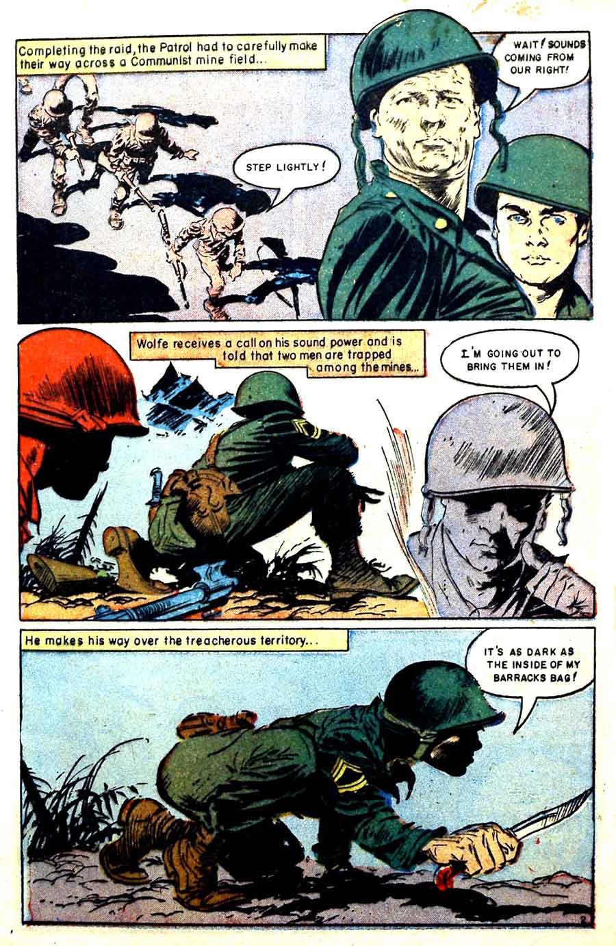 Heroic Comics #87 golden age 1950s war comic book page art by Frank Frazetta