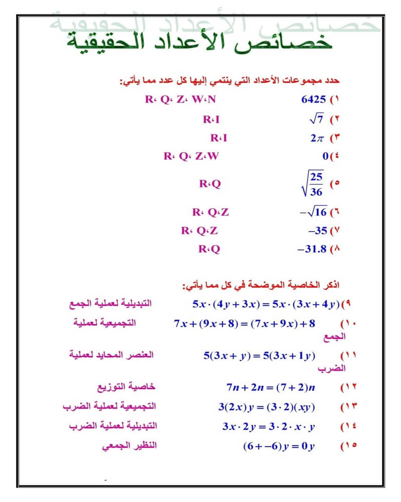 حلول ثاني ثانوي مقررات رياضيات ٣