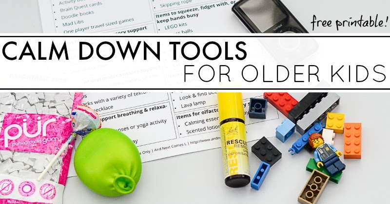 40+ Calm Down Tools for Older Kids Free Printable | And Next Comes L