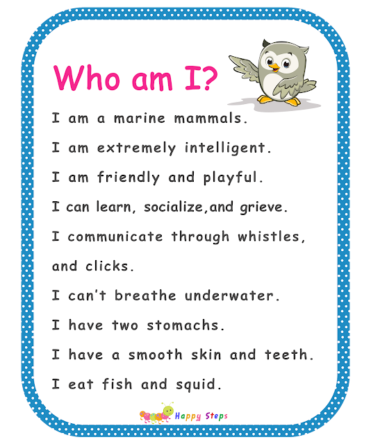 Guessing Game for Kids -  Who am I - I am an dolphin