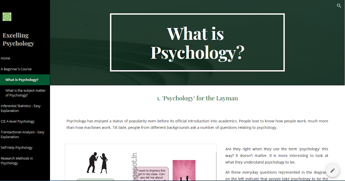Learn Psychology for Beginners, a free course on the Excelling Psychology site