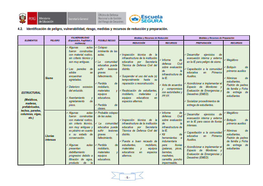 plan de gestion y riesgos