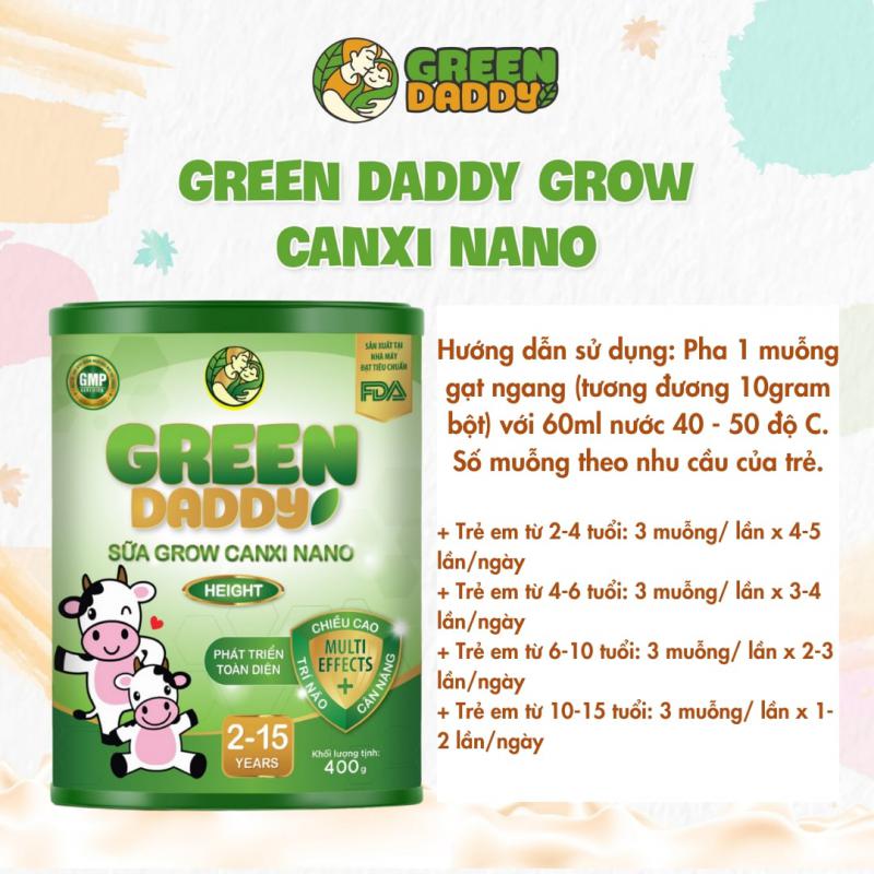 Green Daddy Sữa Tăng Chiều Cao Canxi Nano 400g